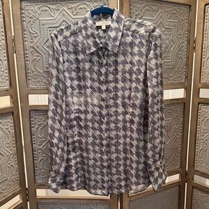 Etcetera Black and White Button Down Shirt